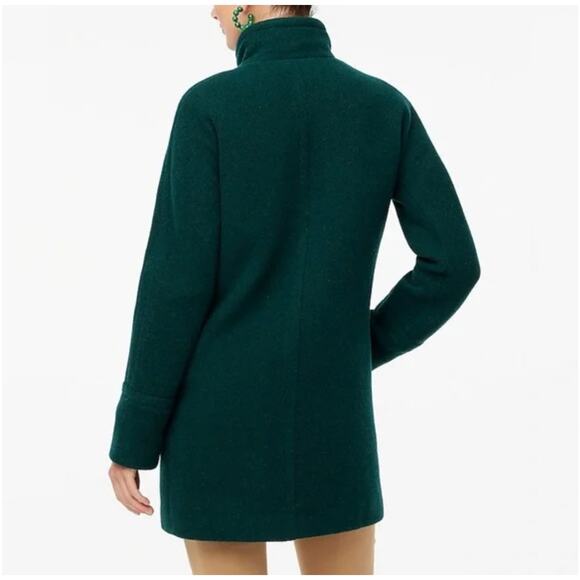 J. Crew  forest green Cocoon wool blend Coat size 6 - Picture 2 of 9